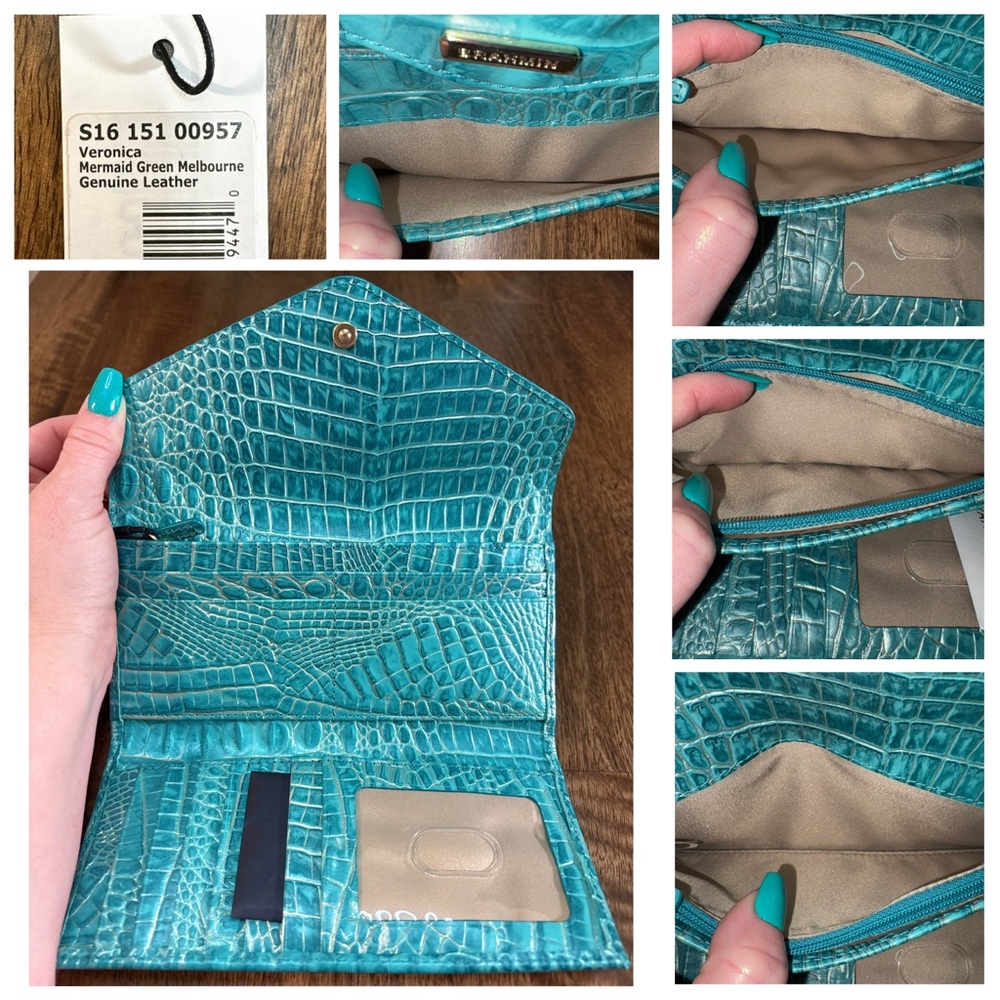 **SOLD**Brahmin NWT Lrg. Duxbury & Veronica - Mermaid Green - PERFECT EYE - Picture 12 of 16
